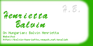 henrietta balvin business card
